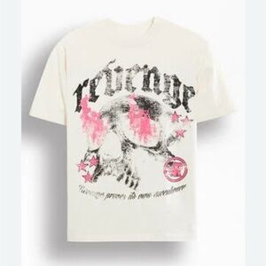 PacSun Cream Pink Graphic Short Sleeve Tee
